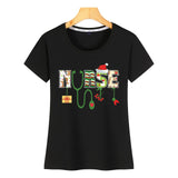 Tops T Shirt Women funny nursing christmas nurse life Humor White Custom Female Tshirt